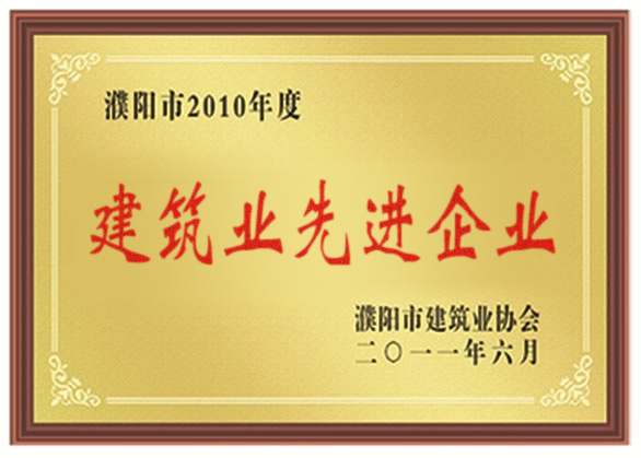 2010年建筑业先进企业